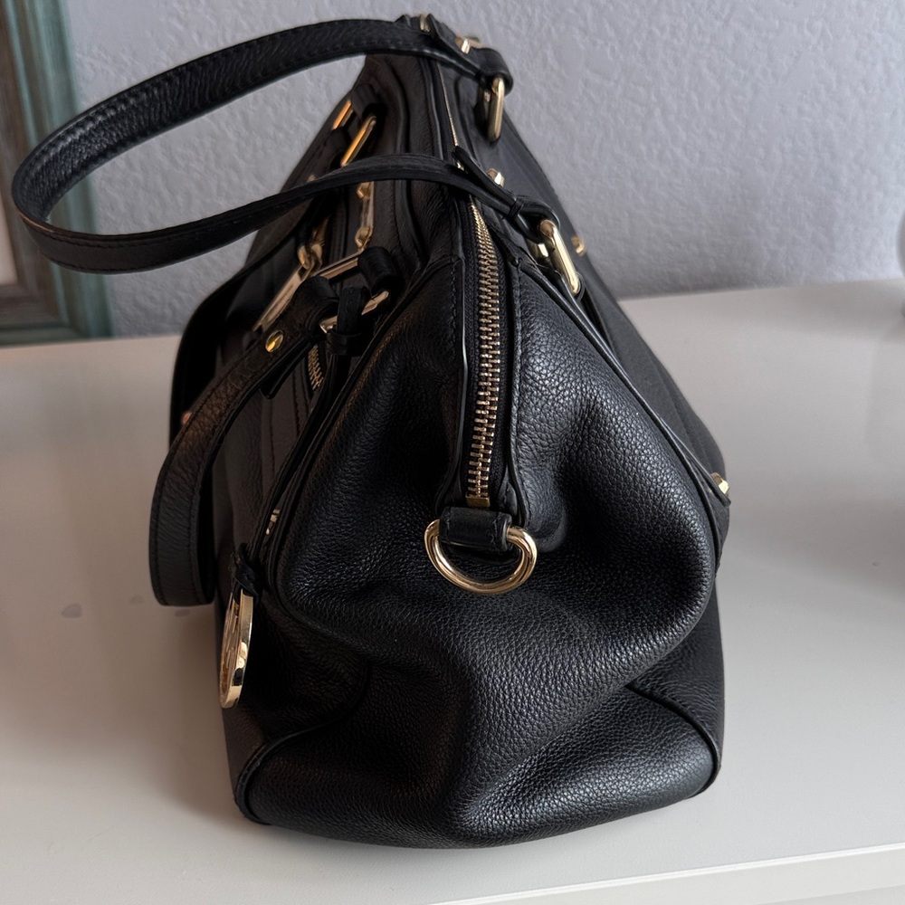 Michael Kors Black Pebbled Leather Satchel - Picture 4 of 9